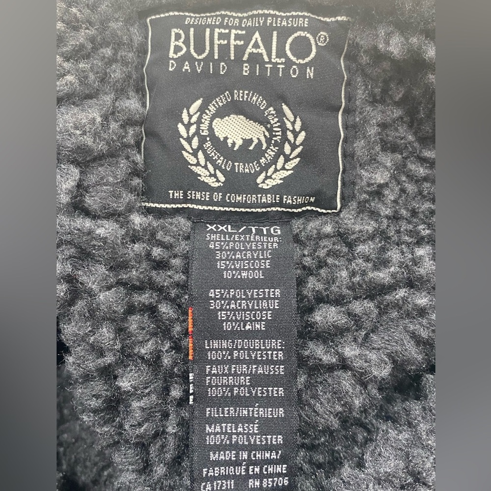 Buffalo David Bitton Sweater Sherpa Lined  Zip-Front Hoodie Men's Size XXL - Picture 4 of 9